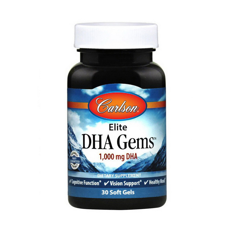 Жирные кислоты ДГК Carlson Labs Elite DHA Gems 1000 mg (30 soft gels) - фото 1 - id-p1303840459