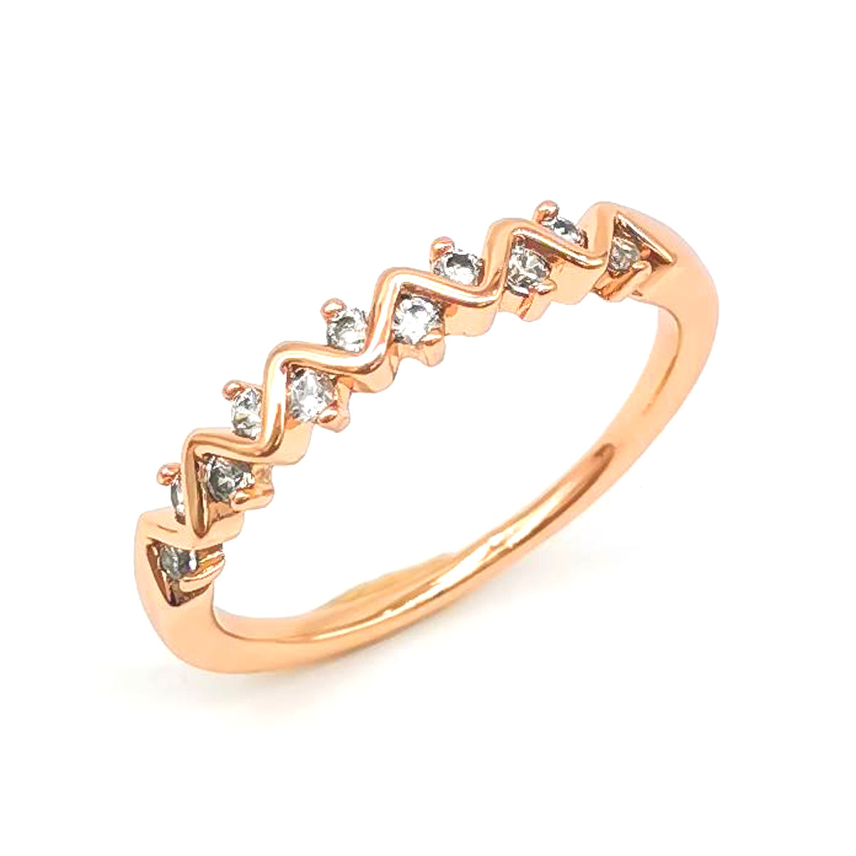 Кільце Xuping з медичного золота, білі фіаніти, позолота 18K, 11919