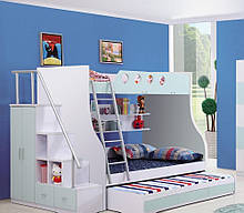 Дитяче ліжко для трьох дітей викочування ВКТ 11