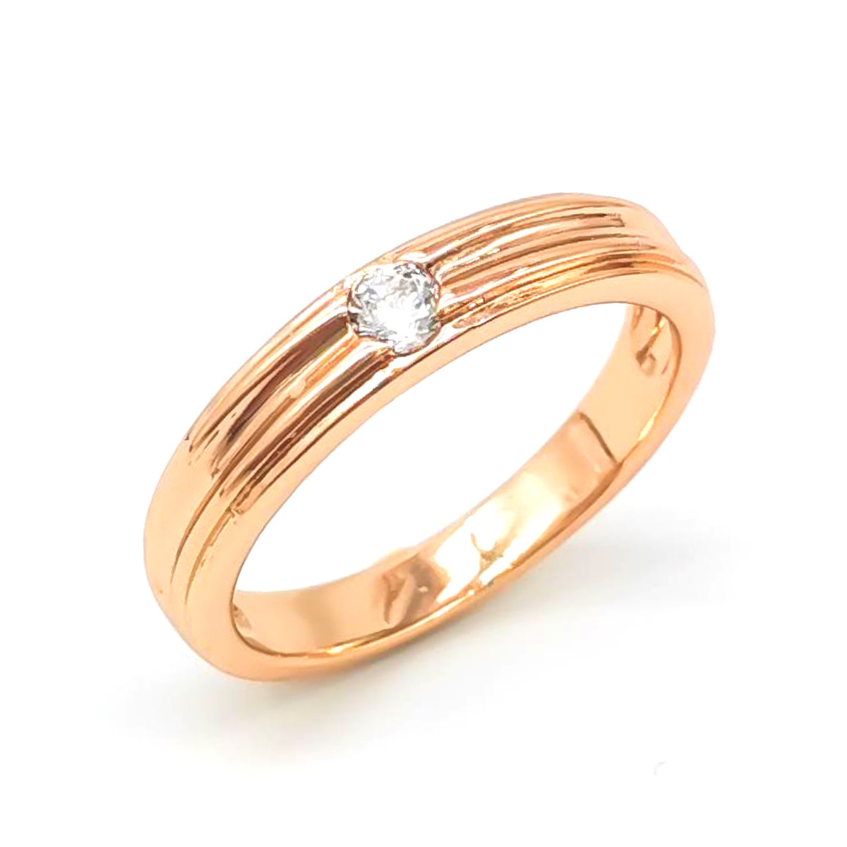 Кільце Xuping з медичного золота, білі фіаніти, позолота 18K, 11937