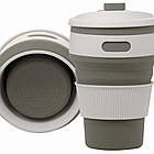 Складна силіконова чашка з кришкою Collapsible Coffe Cup 350 ml., Силіконова складна кружка для подорожей, фото 7