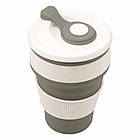 Складна силіконова чашка з кришкою Collapsible Coffe Cup 350 ml., Силіконова складна кружка для подорожей, фото 6