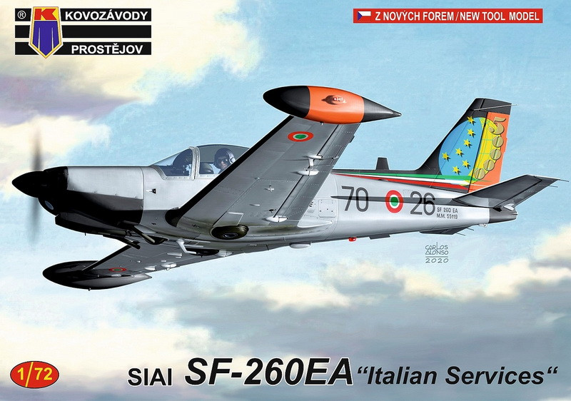 Пластикова модель 1/72 Kovozavody Prostejov 0211 італійський навчальний літак SIAI SF-260EA „Italian Services“, фото 1