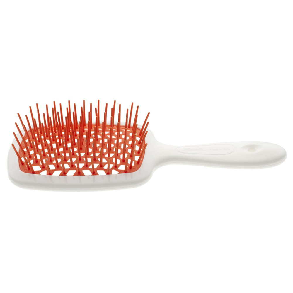 Гребінець для волосся білий з помаранчевим Janeke Superbrush (800606060759)