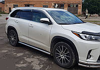 Пороги боковые (подножки-трубы с листом) Toyota Highlander 2013-2019 (Ø60)