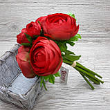 Букет червоних лютіков 9 шт., фото 2
