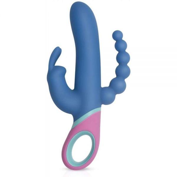 Вібраційний масажер з потрійним зайчиком з обертовою головкою PMV20 Vice, фото 1