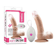 Реалістичний вібратор з пультом The Ultra Soft Dude Vibrating 8.8"