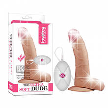 Реалістичний вібратор з пультом The Ultra Soft Dude Vibrating 8.8"