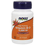 Вітамін Д 5000 NOW Foods Vitamin D-3 5000 IU 120 капс гел, фото 3