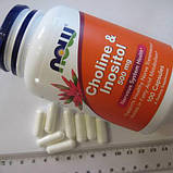Холін і інозитол NOW Foods Choline Inositol 500 мг 100 капсул, фото 3
