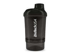 Шейкер BioTech Shaker Mini Wave 2 in 1 300 мл Black / чорний