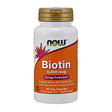 Біотин для волосся, нігтів і шкіри Now Foods Biotin 5,000 мкг 60 капсул, фото 2