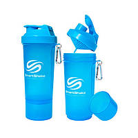 Шейкер SmartShake Slim NEON Blue 500 мл синій