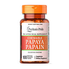 Ферменти Puritan's Pride Chewable Papaya Papain 100 таб