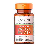 Ферменти Puritan's Pride Chewable Papaya Papain 100 таб