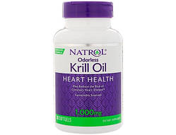 Масло кріля Natrol Odorless Krill Oil Heart Health 1000 мг 30 гел капс омега 3