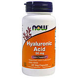 Гіалуронова кислота NOW Foods Hyaluronic Acid 50 мг 60 капсул, фото 6