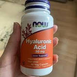 Гіалуронова кислота NOW Foods Hyaluronic Acid 50 мг 60 капсул, фото 3