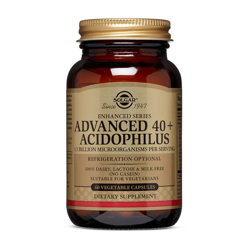 Для мікрофлори кишечника Solgar Advanced 40+ Acidophilus 60 капсул