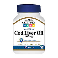 Жир печінки тріски 21st Century Cod Liver Oil 400 mg 110 капс