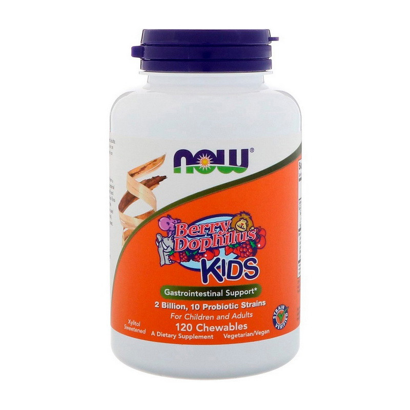 Пробіотик NOW Kids Berry Dophilus 120 жев. таб