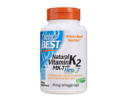 Natural Vitamin K2 MK-7 with MenaQ7 45 mcg 60 veg caps