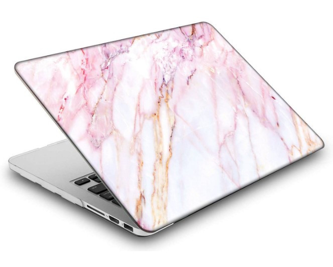 Чохол  для MacBook (A1932) Пластиковий, рожевий мармур, фото 1