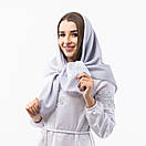 Кашемірова хустка з камінцями 90х90см Світло-сіра, фото 2