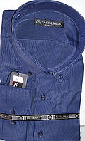 Рубашка мужская Pacolmen vd-0011 синяя в полоску классическая с длинным рукавом (Турция)