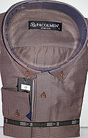 Сорочка чоловіча Pacolmen vd-0018 коричневий в клітку класична з довгим рукавом