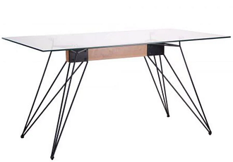 Стіл обідній Каттані чорний/скло прозоре