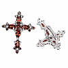 Сережки Гранат 657 (Африка). Форма хрест. Срібло 925 в позолоті 14 каратів, фото 2