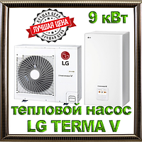 Тепловой насос воздух-вода LG Therma V на 9 кВт HN1616.NK3 / HU091.U43 сплит инверторный 220V  до 100 кв.м.