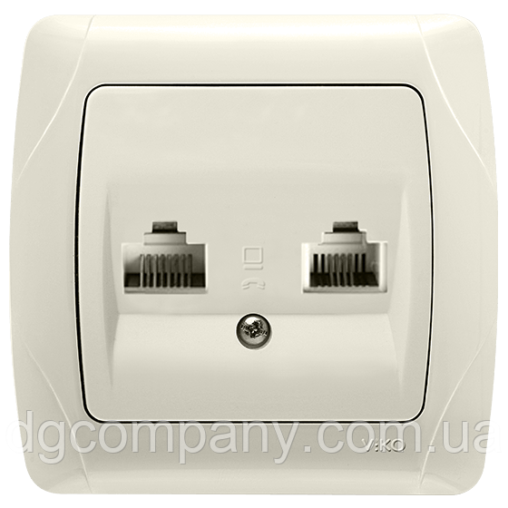 Розетка комп'ютерна подвійна (RJ45 Cat5e) Viko Carmen біла 90561034