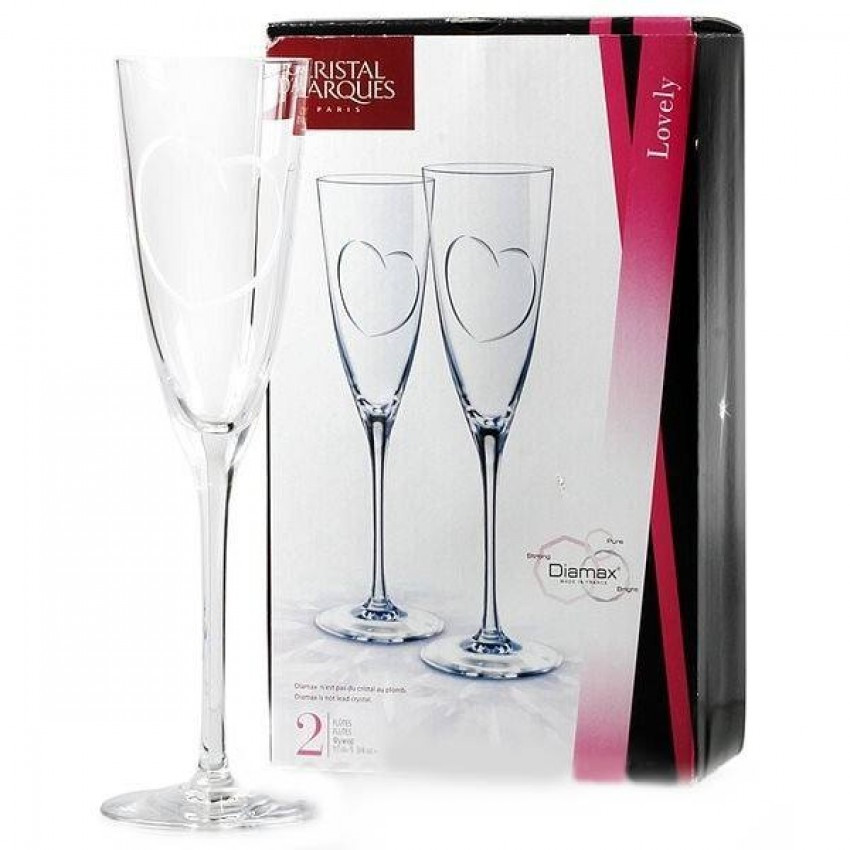 Набір келихів 170 мл для шампанського 2 шт Cristal D`Arcues Diamax Lovely H8703