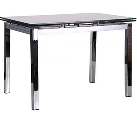 Стіл обідній розкладний Глорія хром/скло платина