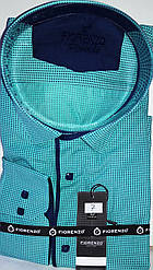 Сорочка чоловіча Fiorenzo vd-0007 м'ятна в принт класична з довгим рукавом Туреччина