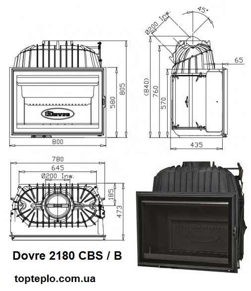 чертеж с фото Dovre 2180 CBS/B