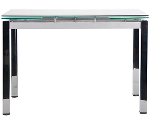 Стіл обідній розкладний Сандро хром/скло білий