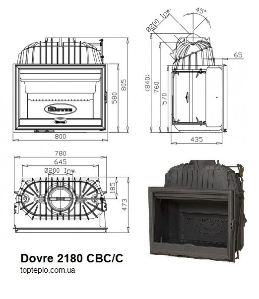 топка dovre 2180 cbc