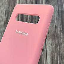 Чохол для Samsung Galaxy S10 Plus Silicone Case з мікрофіброю накладка силіконовий чохол на самсунг с10 плюс рожевий, фото 3