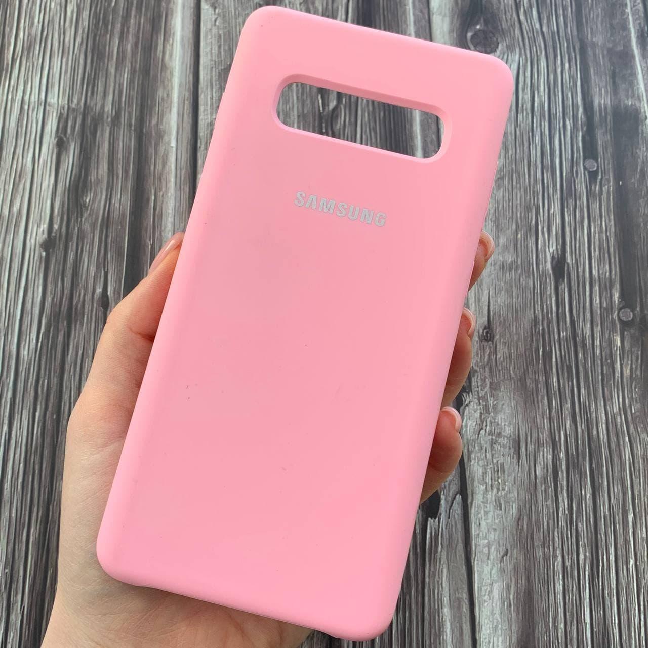 Чохол для Samsung Galaxy S10 Plus Silicone Case з мікрофіброю накладка силіконовий чохол на самсунг с10 плюс рожевий