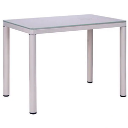 Стіл Ронда База вершковий/Скло беж