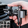 Універсальний Автомобільний тримач для телефону Baseus Metal Age Gravity Car Mount Holder Silver, фото 7