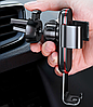 Універсальний Автомобільний тримач для телефону Baseus Metal Age Gravity Car Mount Holder Silver, фото 4