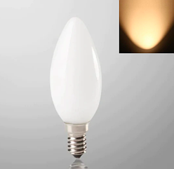 Світлодіодна лампа розжарювання ретро 4Вт 3000К C37 Е14 свічка матова