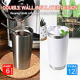 Дорожня гуртка Tumbler з вакуумною ізоляцією Double Wall Vacuum Insulated Travel Mug, фото 3