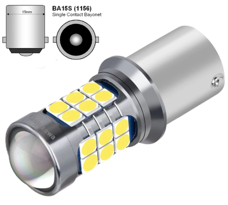 Світлодіодна лампа BA15S (ціна за 1 шт) 1156 27SMD 3030P21W R5W білий, фото 2