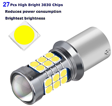 Світлодіодна лампа BA15S (ціна за 1 шт) 1156 27SMD 3030P21W R5W білий, фото 3